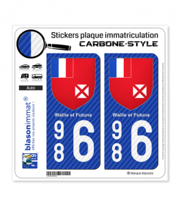986 Wallis-et-Futuna - COM Carbone-Style | Stickers plaque immatriculation