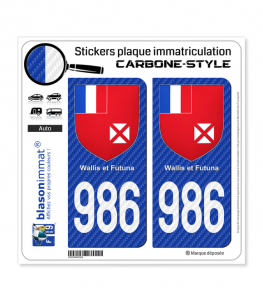 986-H Wallis-et-Futuna - COM Carbone-Style | Stickers plaque immatriculation