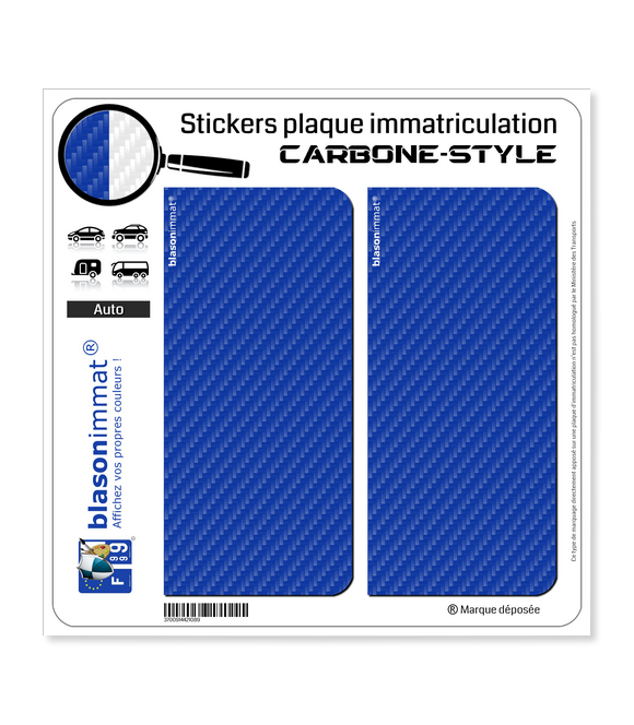 Blasonimmat - 2 Stickers Plaque Immatriculation Région PACA (13) - Style Carbone Blanc, Résistants Aux Intempéries, Fabriqués En France - 6