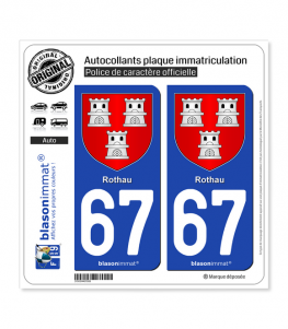 67 Rothau - Armoiries | Autocollant plaque immatriculation