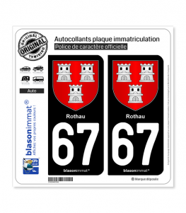 67 Rothau - Armoiries | Autocollant plaque immatriculation