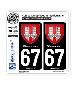 67 Wissembourg - Armoiries | Autocollant plaque immatriculation