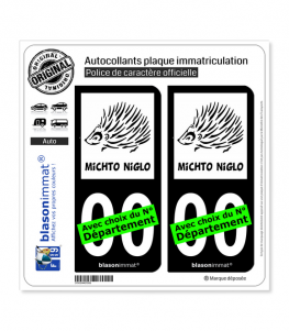 Hérisson - Michto Niglo | Autocollant plaque immatriculation