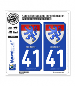 41 Vendôme - Armoiries | Autocollant plaque immatriculation