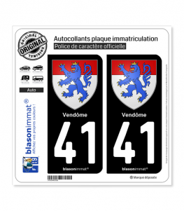 41 Vendôme - Armoiries | Autocollant plaque immatriculation