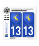 13 Bouc-Bel-Air - Armoiries | Autocollant plaque immatriculation