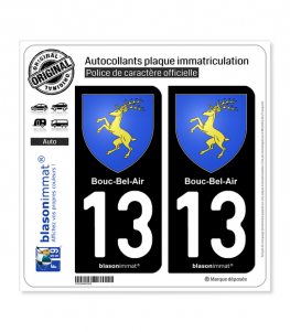 13 Bouc-Bel-Air - Armoiries | Autocollant plaque immatriculation