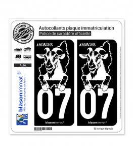 07 Ardèche - Authentique | Autocollant plaque immatriculation