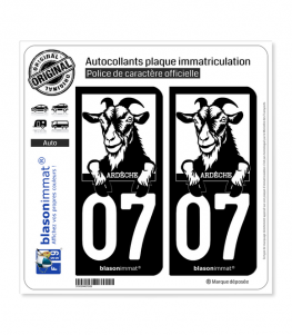 07 Ardèche - Authentique II | Autocollant plaque immatriculation