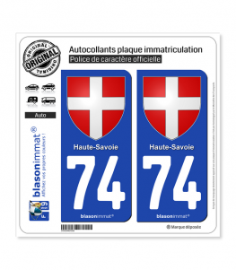 74 Haute-Savoie - Armoiries II | Autocollant plaque immatriculation