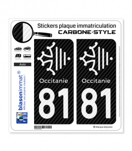 81 Occitanie Croix - Carbone-Style | Stickers plaque immatriculation