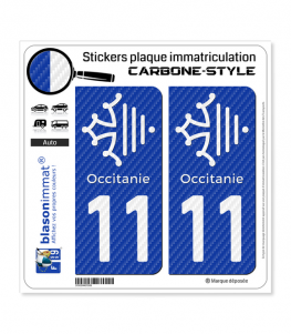 11 Occitanie Croix - Carbone-Style | Stickers plaque immatriculation
