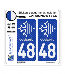 48 Occitanie Croix - Carbone-Style | Stickers plaque immatriculation