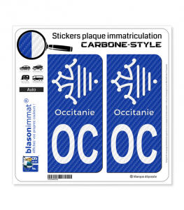 OC Occitanie Croix - Carbone-Style | Stickers plaque immatriculation