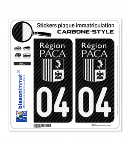 04 PACA - White Carbone-Style | Stickers plaque immatriculation