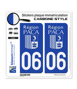 06 PACA - White Carbone-Style | Stickers plaque immatriculation
