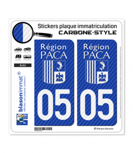 05 PACA - White Carbone-Style | Stickers plaque immatriculation