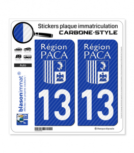 13 PACA - White Carbone-Style | Stickers plaque immatriculation