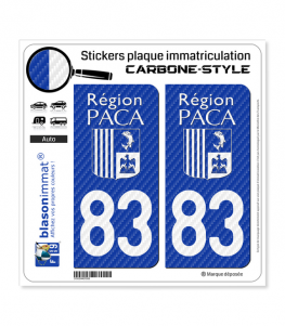 83 PACA - White Carbone-Style | Stickers plaque immatriculation