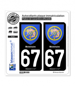67 Molsheim - Armoiries | Autocollant plaque immatriculation
