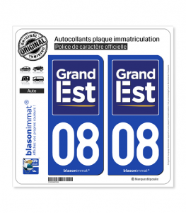 08 Grand Est - Région | Autocollant plaque immatriculation