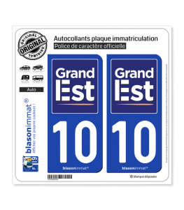 10 Grand Est - Région | Autocollant plaque immatriculation