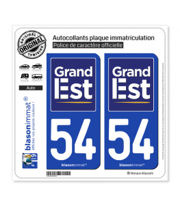 54 Grand Est - Région | Autocollant plaque immatriculation