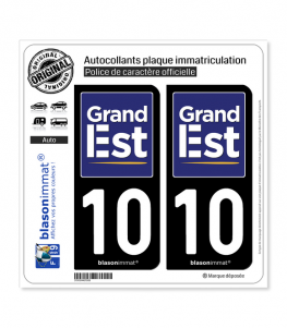 10 Grand Est - Région | Autocollant plaque immatriculation