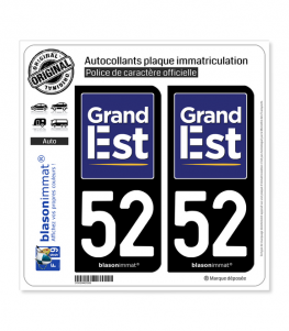 52 Grand Est - Région | Autocollant plaque immatriculation