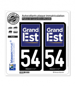 54 Grand Est - Région | Autocollant plaque immatriculation