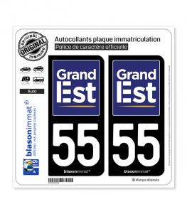 55 Grand Est - Région | Autocollant plaque immatriculation