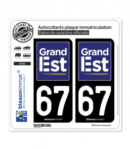 67 Grand Est - Région | Autocollant plaque immatriculation