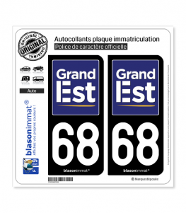 68 Grand Est - Région | Autocollant plaque immatriculation