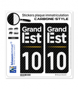 10 Grand Est - Région Carbone-Style | Stickers plaque immatriculation