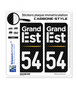 54 Grand Est - Région Carbone-Style | Stickers plaque immatriculation