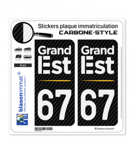 67 Grand Est - Région Carbone-Style | Stickers plaque immatriculation