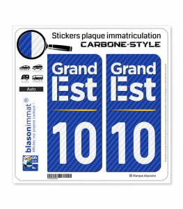 10 Grand Est - Région Carbone-Style | Stickers plaque immatriculation