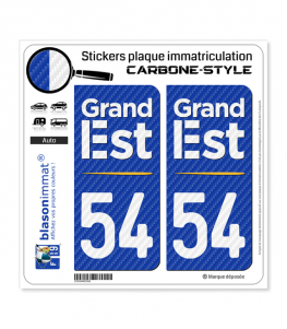 54 Grand Est - Région Carbone-Style | Stickers plaque immatriculation
