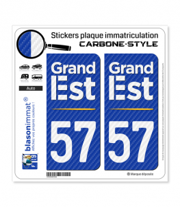 57 Grand Est - Région Carbone-Style | Stickers plaque immatriculation