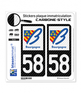 58 Bourgogne - LT Carbone-Style | Stickers plaque immatriculation