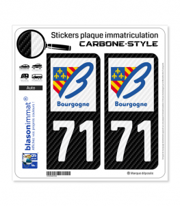 71 Bourgogne - LT Carbone-Style| Stickers plaque immatriculation
