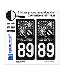 89 Bourgogne-Franche-Comté - LT II bi-ton Carbone-Style | Stickers plaque immatriculation