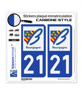 21 Bourgogne - LT Carbone-Style | Stickers plaque immatriculation