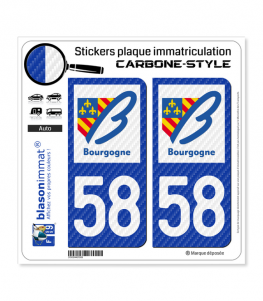 58 Bourgogne - LT Carbone-Style | Stickers plaque immatriculation