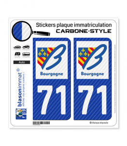 71 Bourgogne - LT Carbone-Style| Stickers plaque immatriculation