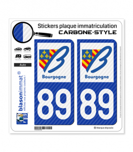 89 Bourgogne - LT Carbone-Style | Stickers plaque immatriculation