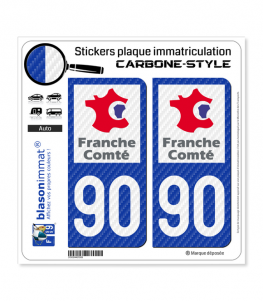 90 Franche-Comté - LT Carbone-Style | Stickers plaque immatriculation