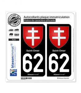 62 Saint-Omer - Armoiries | Autocollant plaque immatriculation