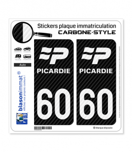 60 Picardie - LT Carbone-Style | Stickers plaque immatriculation