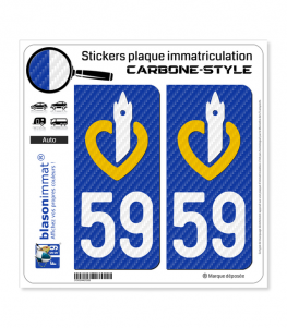 59 Nord-Pas de Calais - LT Carbone-Style | Stickers plaque immatriculation